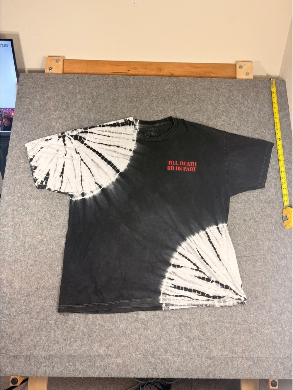 A**holes Live Forever black tie-dye graphic T-shirt size 3XL